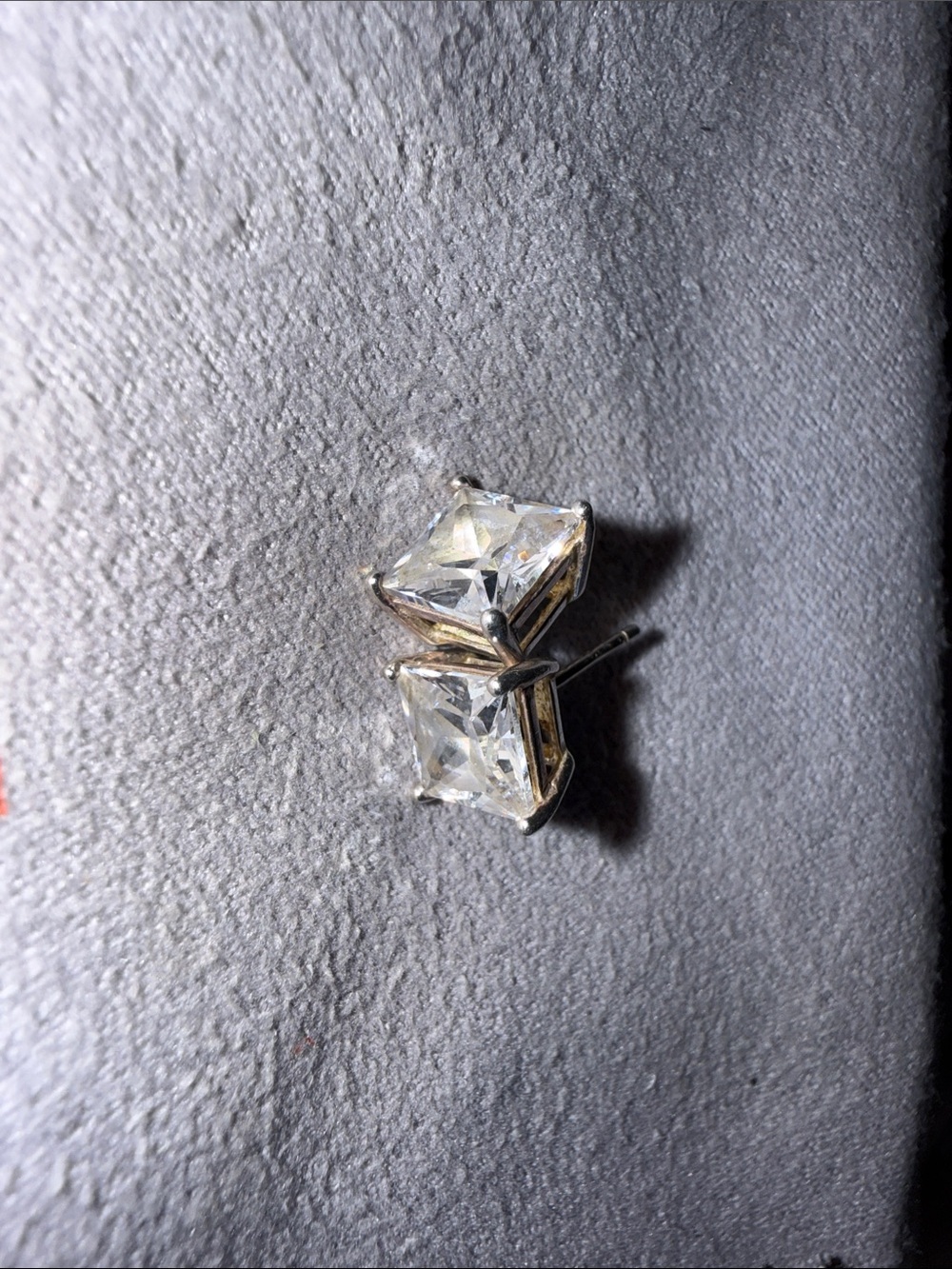Princess cut diamond studs-vintage